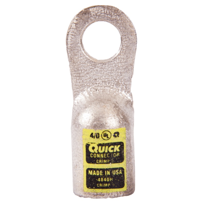 Quick® stud battery straight HD lug 4/0 GA X 1/2 yellow tin plated copper