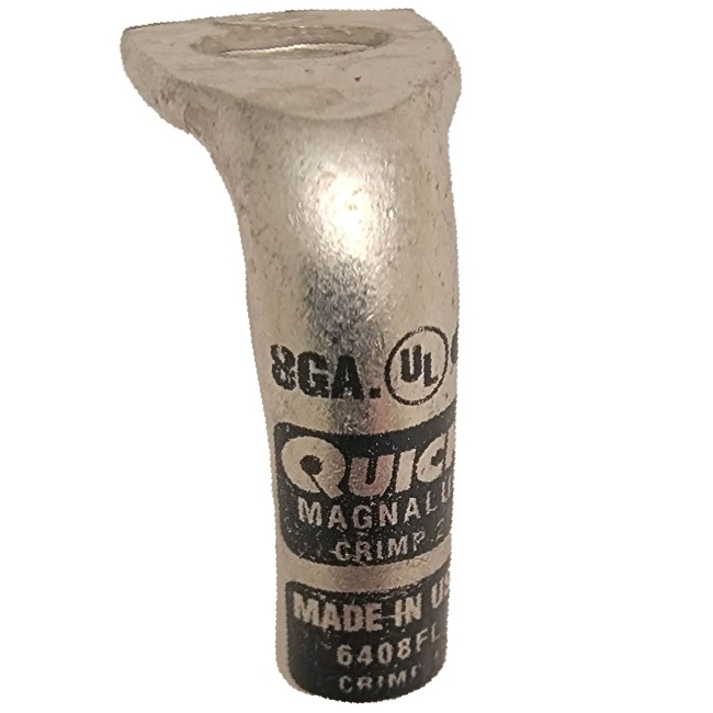 Coude 90° extra robuste MagnaLug® pour batterie à bornes filetées 8 GA X 3/8 gris en cuivre étamé