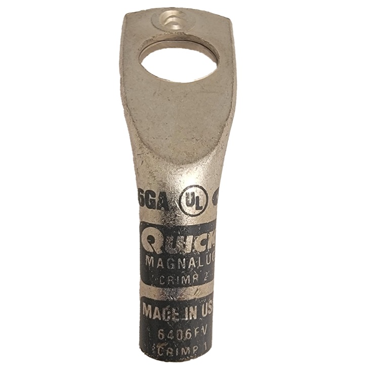 Coude 45° extra robuste MagnaLug® pour batterie à bornes filetées 6 GA X 3/8 gris en cuivre étamé