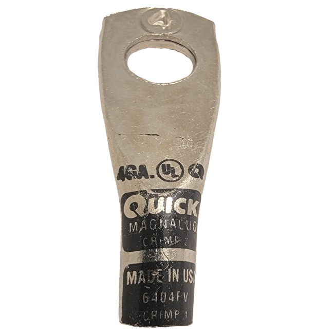 Coude 45° extra robuste MagnaLug® pour batterie à bornes filetées 4 GA X 3/8 gris en cuivre étamé