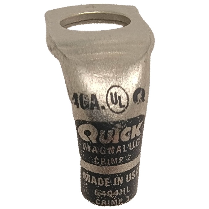 Coude 90° extra robuste MagnaLug® pour batterie à bornes filetées 4 GA X 1/2 gris en cuivre étamé