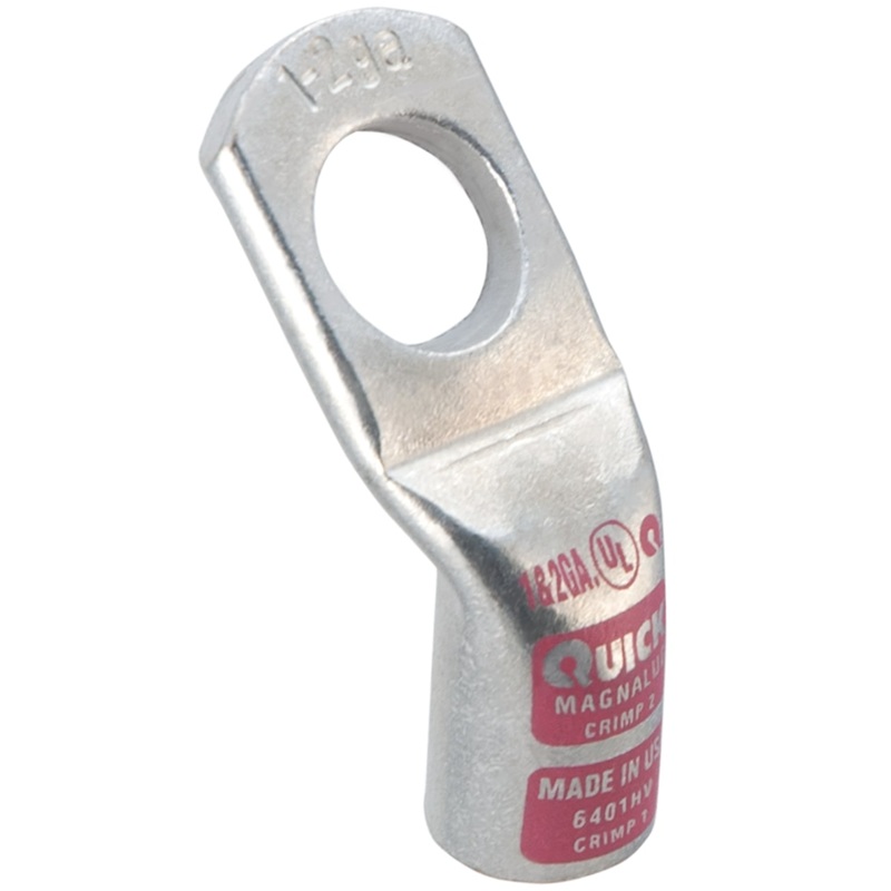 Coude 45° extra robuste MagnaLug® pour batterie à bornes filetées 2-1 GA X 1/2 rose en cuivre étamé