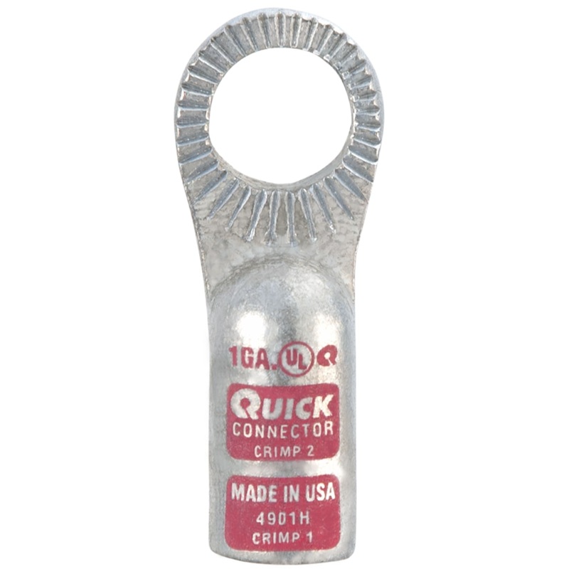 Quick® stud battery straight locking HD lug 1 GA X 1/2 pink tin plated copper