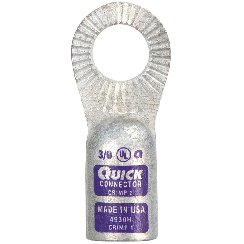 Quick® stud battery straight locking HD lug 3/0 GA X 1/2 purple tin plated copper