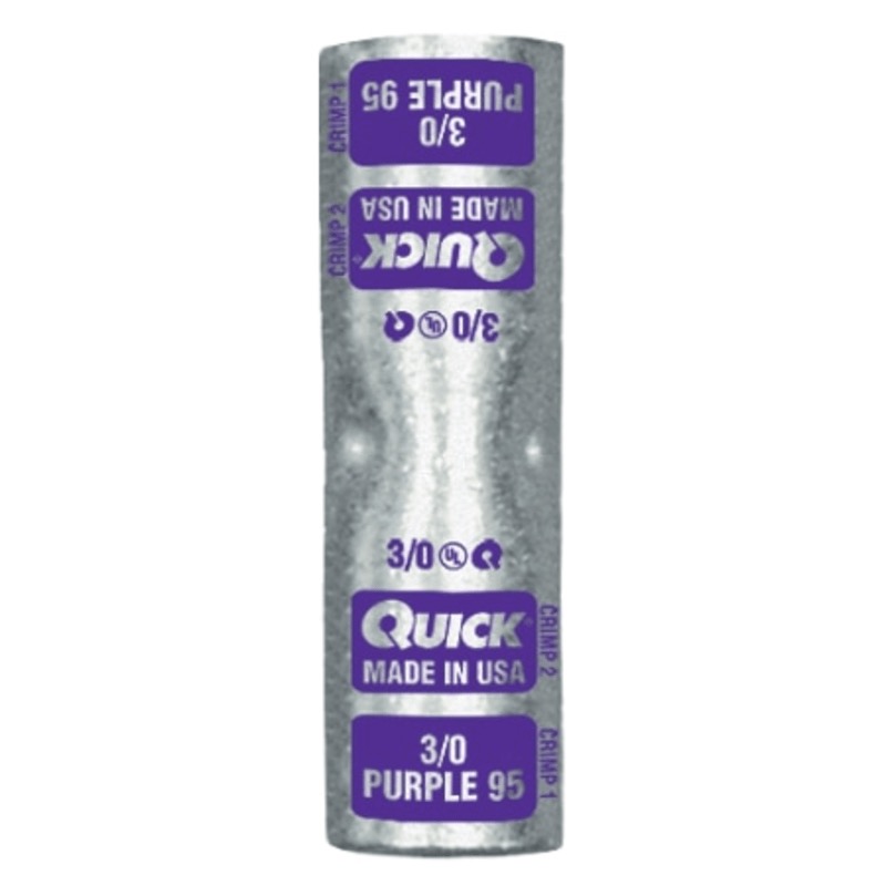 MagnaLug® battery cable extra HD butt splice 3/0 GA purple tin plated copper