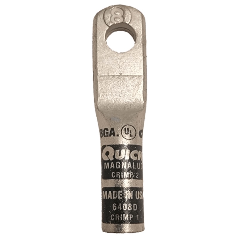 MagnaLug® stud battery straight extra HD lug 8 GA X 1/4 grey tin plated copper