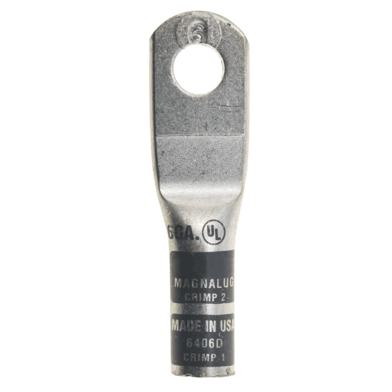 MagnaLug® stud battery straight extra HD lug 6 GA X 1/4 grey tin plated copper
