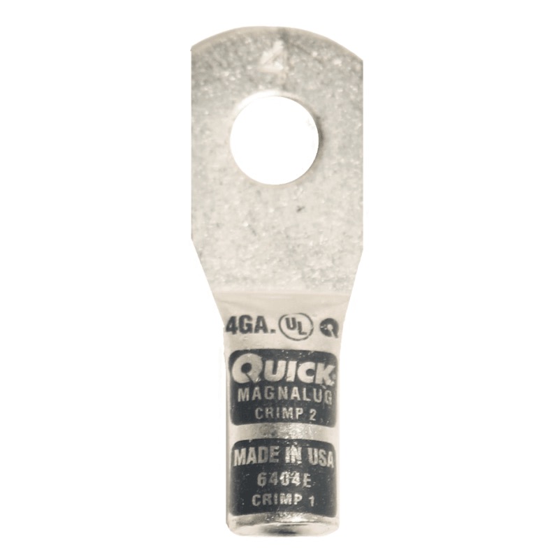 MagnaLug® stud battery straight extra HD lug 4 GA X 5/16 grey tin plated copper