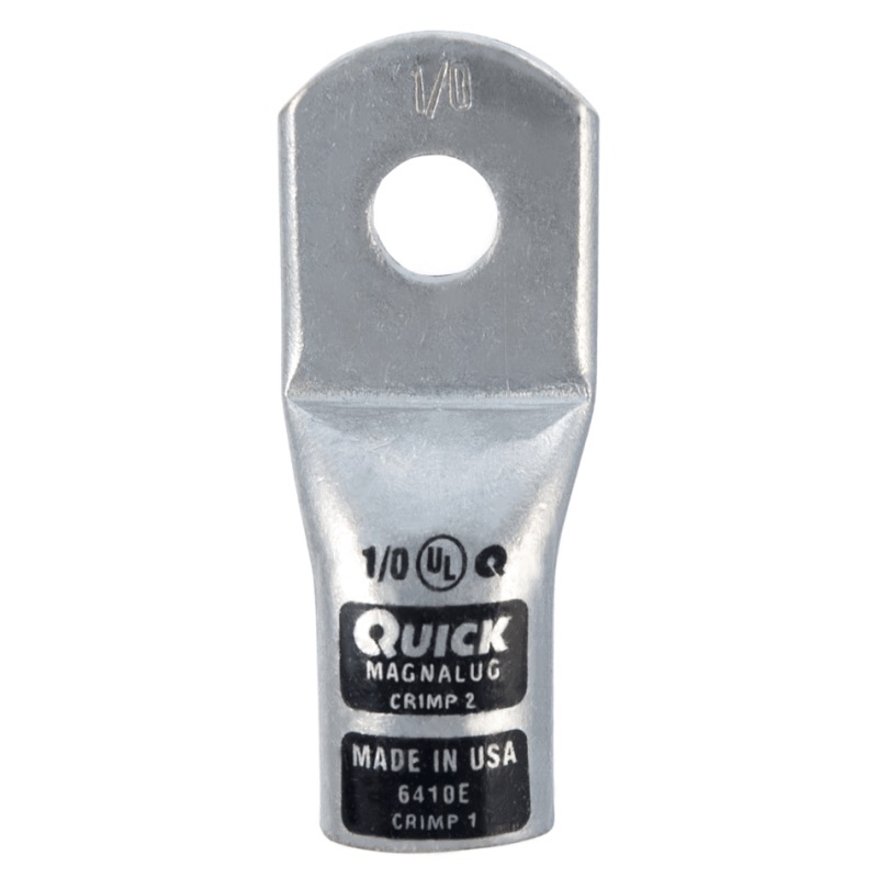 MagnaLug® stud battery straight extra HD lug 1/0 GA X 5/16 black tin plated copper
