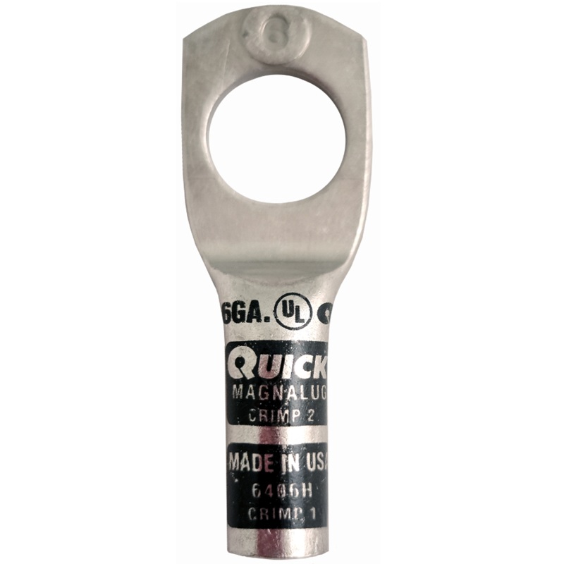 MagnaLug® stud battery straight extra HD lug 6 GA X 1/2 grey tin plated copper