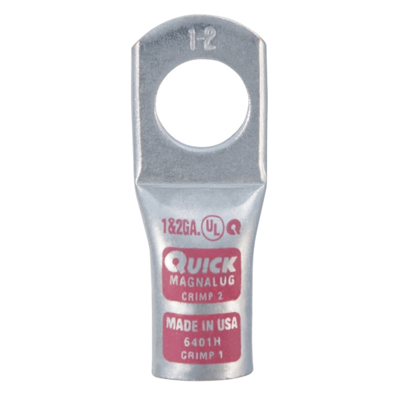 MagnaLug® stud battery straight extra HD lug 2-1 GA X 1/2 pink tin plated copper