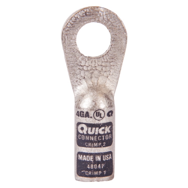 Quick® stud battery straight HD lug 4 GA X 3/8 grey tin plated copper