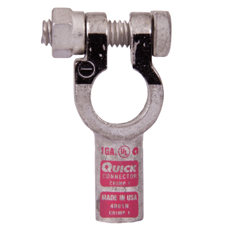 Quick® post battery straight HD terminal 1 GA negative pink tin plated copper