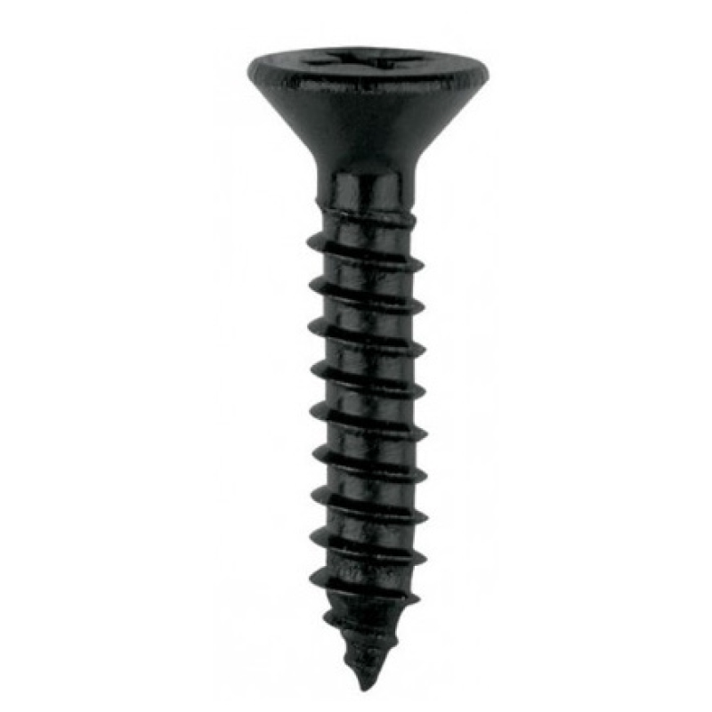 Tapping screw flat head Phillips® drive #6 X 1/2 black phosphate