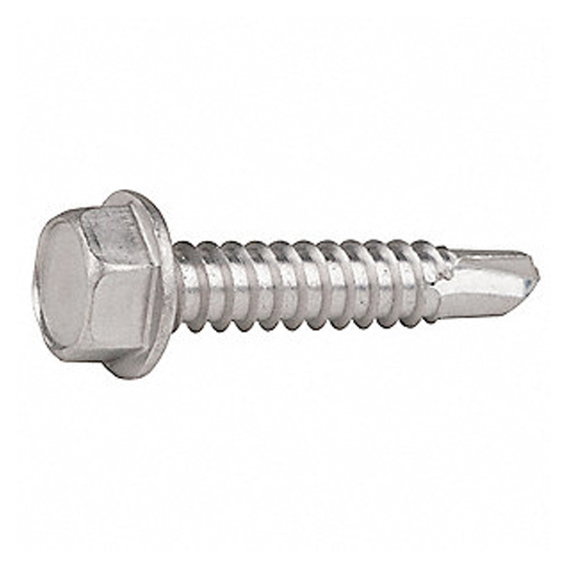 Tek® style self-drilling screw flat washer hex head #8 X 1/2 zinc