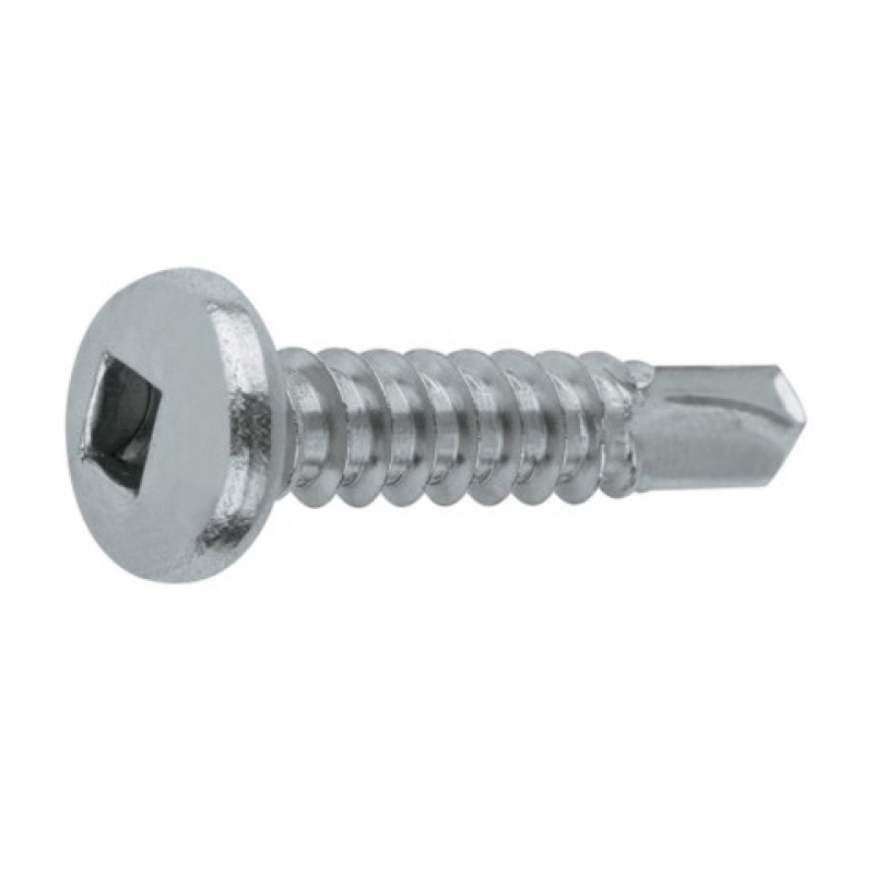 Tek® style self-drilling screw pan head square drive #8 X 1/2 zinc