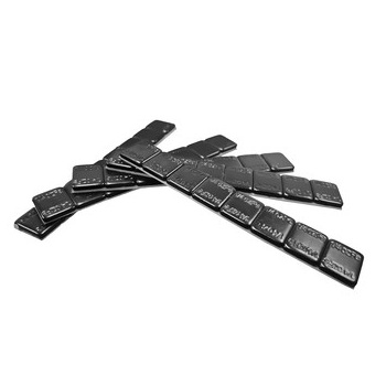 1/2 oz steel stick on wheel weights black (box of 28 precut strips of 8 segments each)