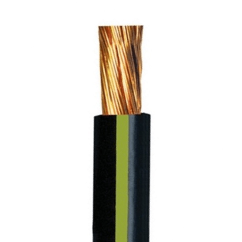 SGT battery cable 2 GA X 10' black and green color-coded stripe