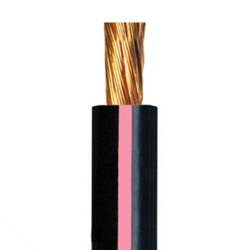 SGT battery cable 1 GA X 100' black and pink color-coded stripe