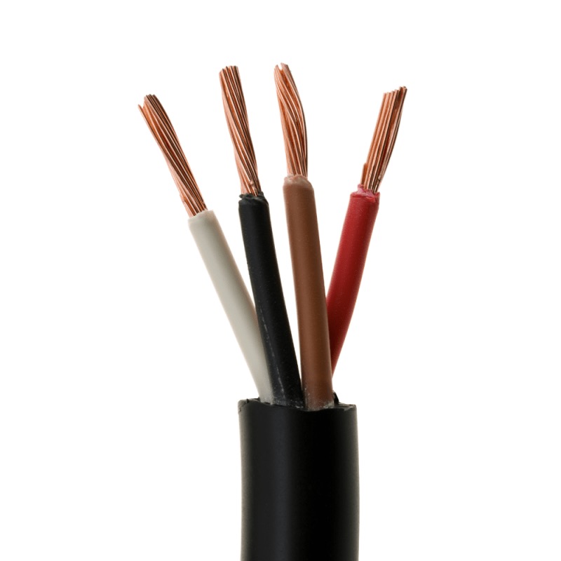 Câble 4 conducteurs pour remorque 4/14 GA X 500 pi gaine noire