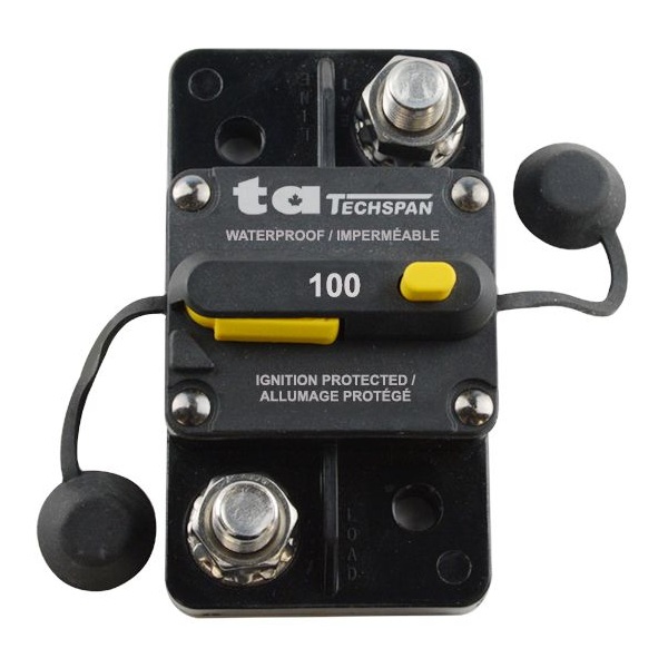 High amperage circuit breaker 100A 42V max type 3 surface mount plastic housing