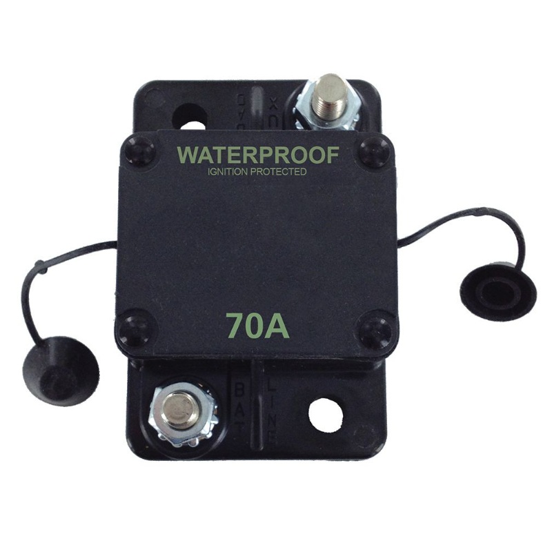 High amperage circuit breaker 70A 42V max type 1 surface mount plastic housing