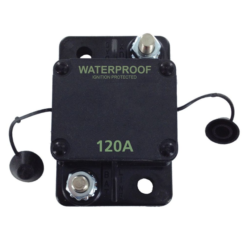 High amperage circuit breaker 120A 42V max type 1 surface mount plastic housing