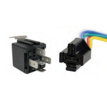 Ensemble de relais SPDT 5 contacts NO/NC 40A/30A 12V avec support de montage en métal et connecteur 18-16 GA