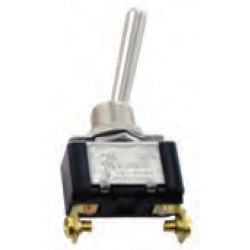 SPST toggle switch 20A 12V On-Off 2 screws 1-1/2 in chrome handle (long)
