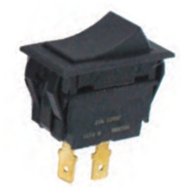 Interrupteur à bascule rectangulaire SPST 20A 12V On-Off 2 lamelles bouton noir sans témoin lumineux