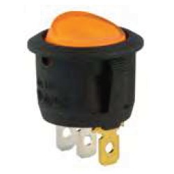 Interrupteur à bascule ronde SPST 20A 12V On-Off 3 lamelles bouton jaune lumineux