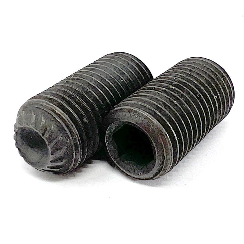 Knurled point socket set screw #10-24 X 1/4 UNC black oxide