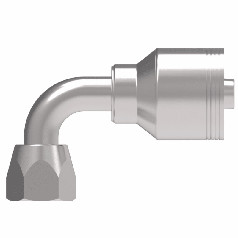 Raccord pivotant (swivel) 5/8 boyau X 5/8 F-JIC 90 deg (pour boyaux H430, EC415)