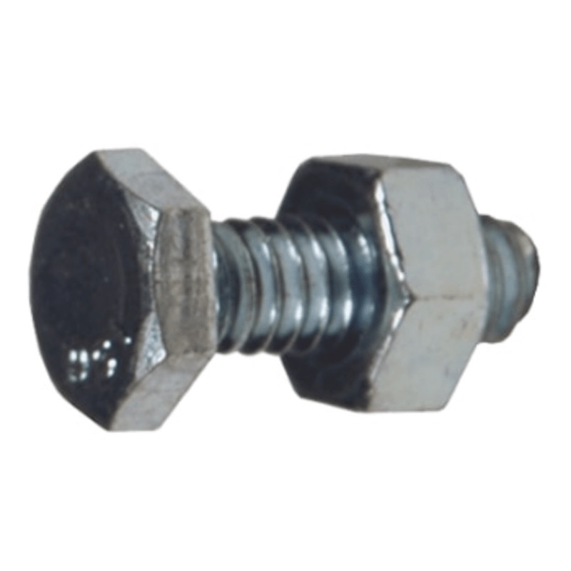 Battery hex head bolt and nut 1/4-20 X 3/4 zinc plated steel