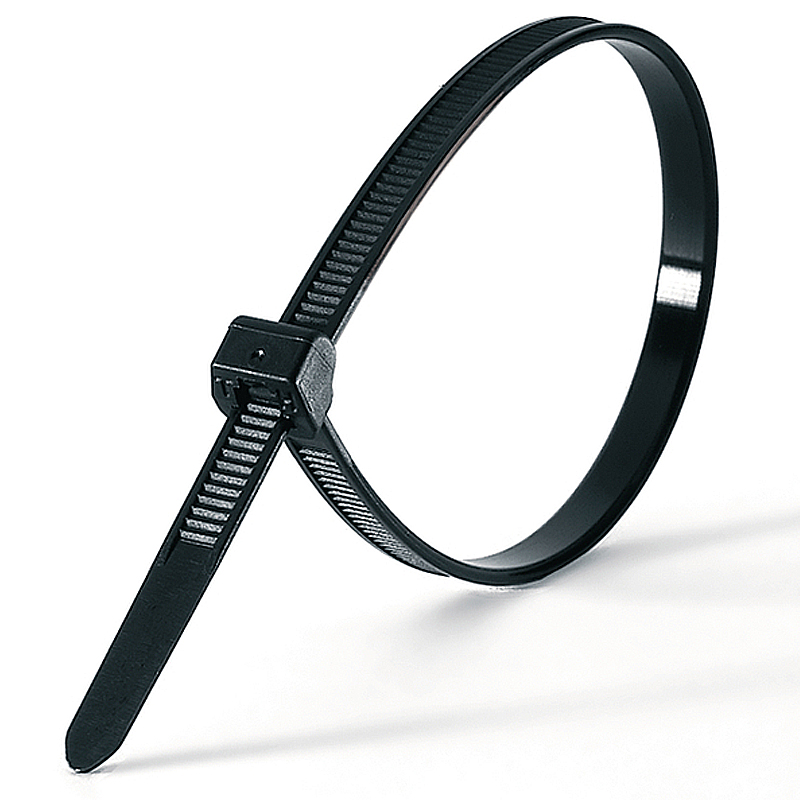 Black nylon cable ties 8 in 50 lb (100/pck)