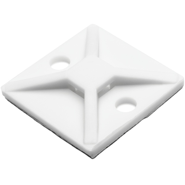 4 way adhesive mounts for cable ties up to 5 mm (0.187 in) wide 1-1/8 in X 1-1/8 in natural