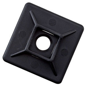 4 way adhesive mounts for cable ties up to 5 mm (0.187 in) wide 1-1/8 in X 1-1/8 in black