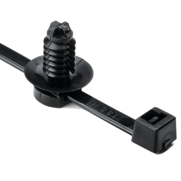 Attaches pour câbles 2 morceaux en nylon noires à embase en sapin 8 po 50 lb