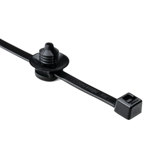 Attaches pour câbles 2 morceaux en nylon noires à embase en sapin 6 po 30 lb