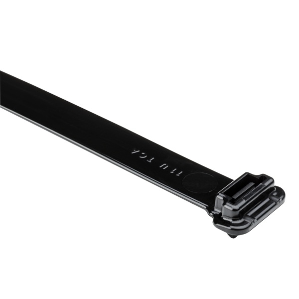 Wide band black nylon cable ties 15 in 120 lb
