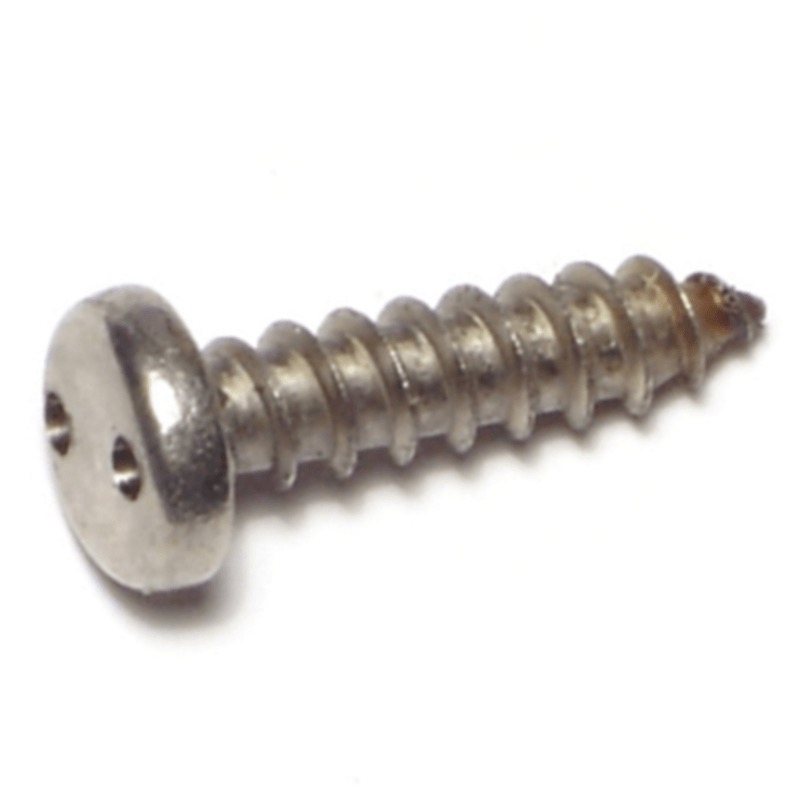 Vis à métal antivol tête ronde prise trouée (drilled spanner) #6 X 2 acier inoxydable
