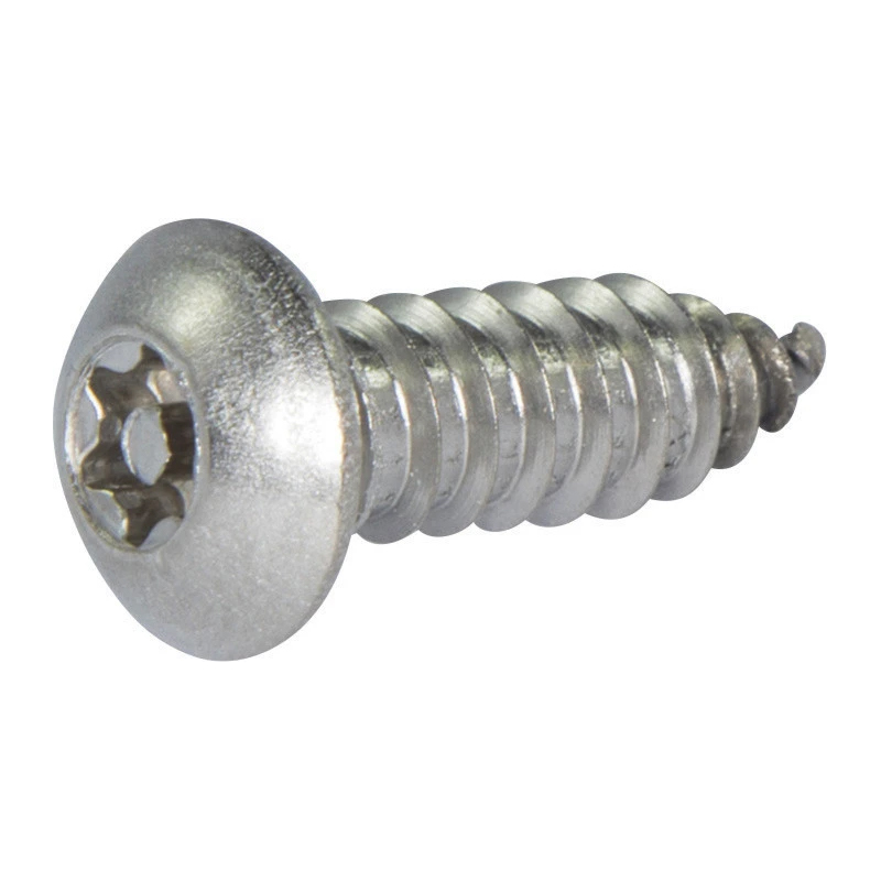 Tamper-resistant tapping screw round head Torx drive #6 X 2 stainless steel