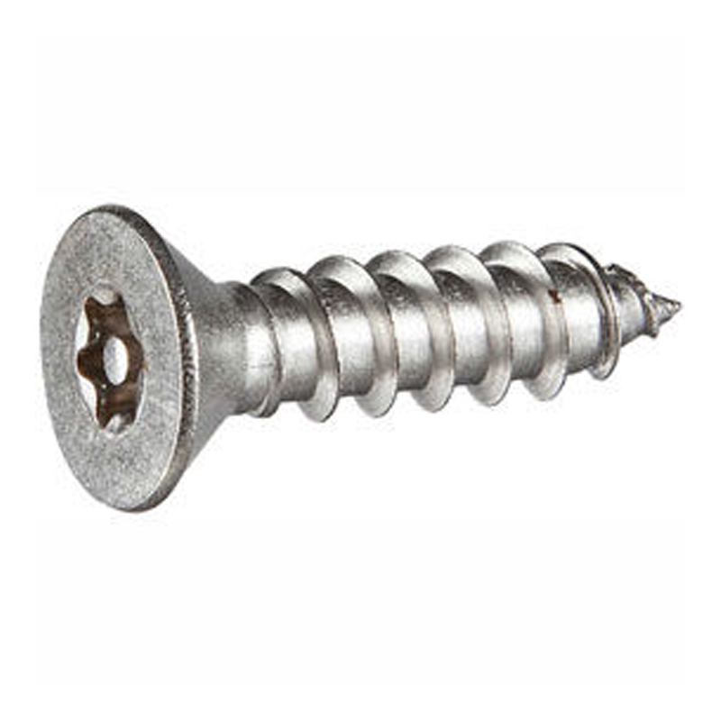 Tamper-resistant tapping screw flat head Torx drive #6 X 3/4 stainless steel