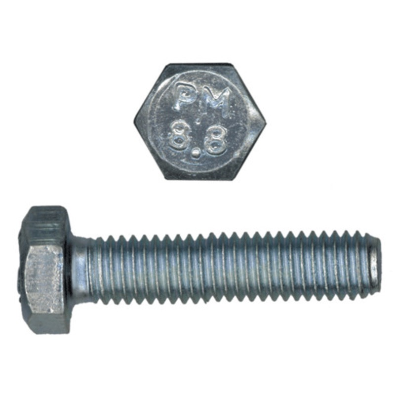 Boulon hex M3 X 0.50 X 8mm UNC classe 8.8 DIN 933 zinc (FT)
