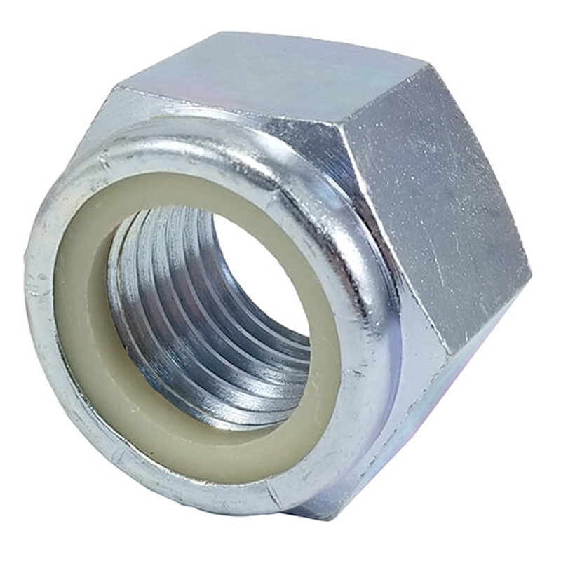 Nylon insert hex lock nut M3 X 0.50 UNC class 8 DIN 985 zinc