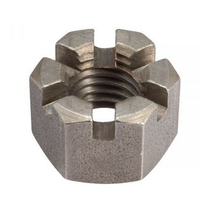 Hex slotted nut (castle) M12 X 1.25 UNF DIN 935 class 6 bare metal