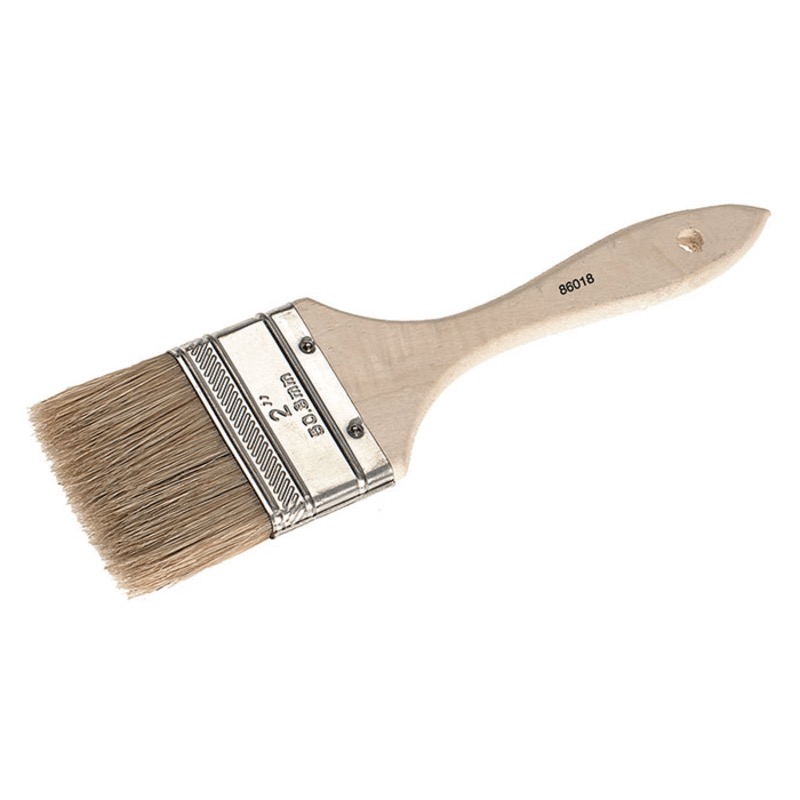3 PURE BRISTLE WOOD HANDLE PAINT BRUSH