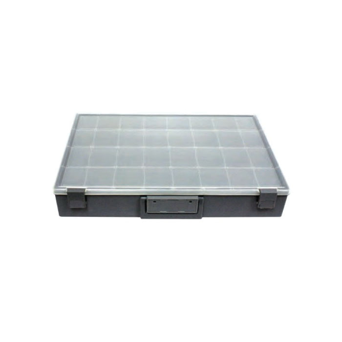 COFFRET DE PLASTIQUE 32 CASES LARGE CLAIR