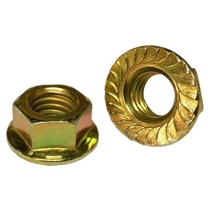 Écrou hex à embase rainurée M5 X 0.80 classe 8 JIS zinc jaune