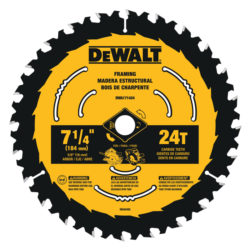 Dewalt 7-1/4-inch Circular Saw Blades 24 tooth framing